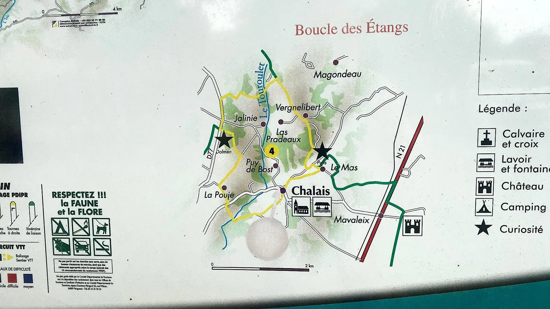 CHALAIS-Boucle des étangs-panneau d'appel