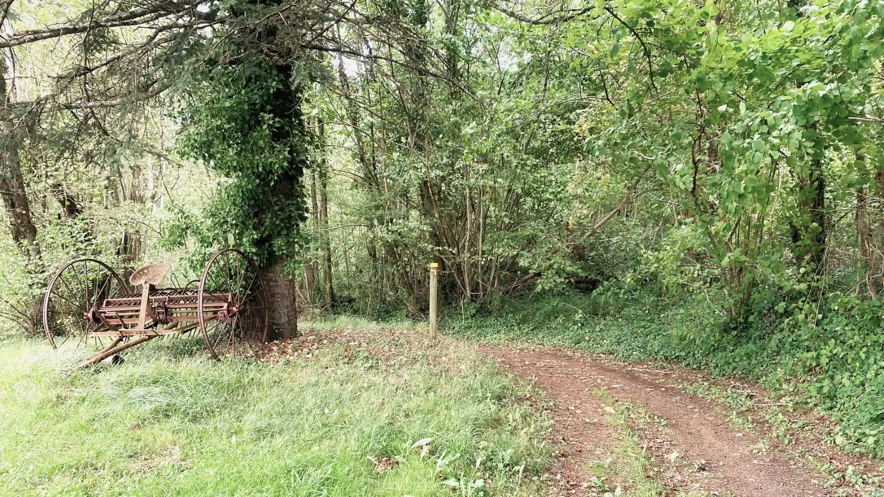 COUX-ET-BIGAROQUE-Boucle des fontaines-Chemin-Poteau