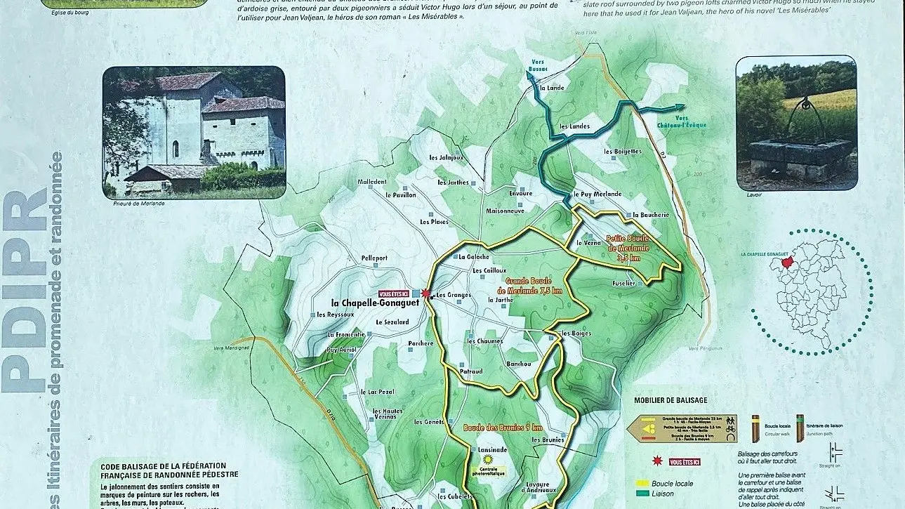 LA CHAPELLE-GONAGUET-Boucle des Brunies-Panneau d'appel