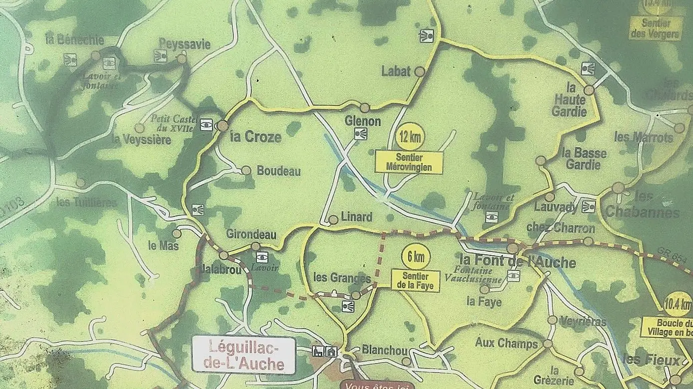 LEGUILLAC DE L'AUCHE-Sentier Mérovingien-Panneau d'info 2