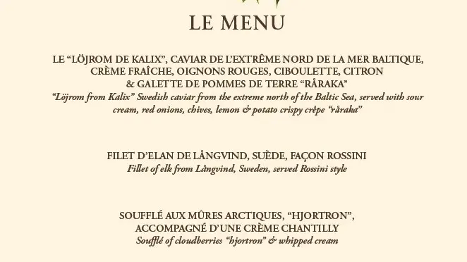 La libertie Menu Décembre