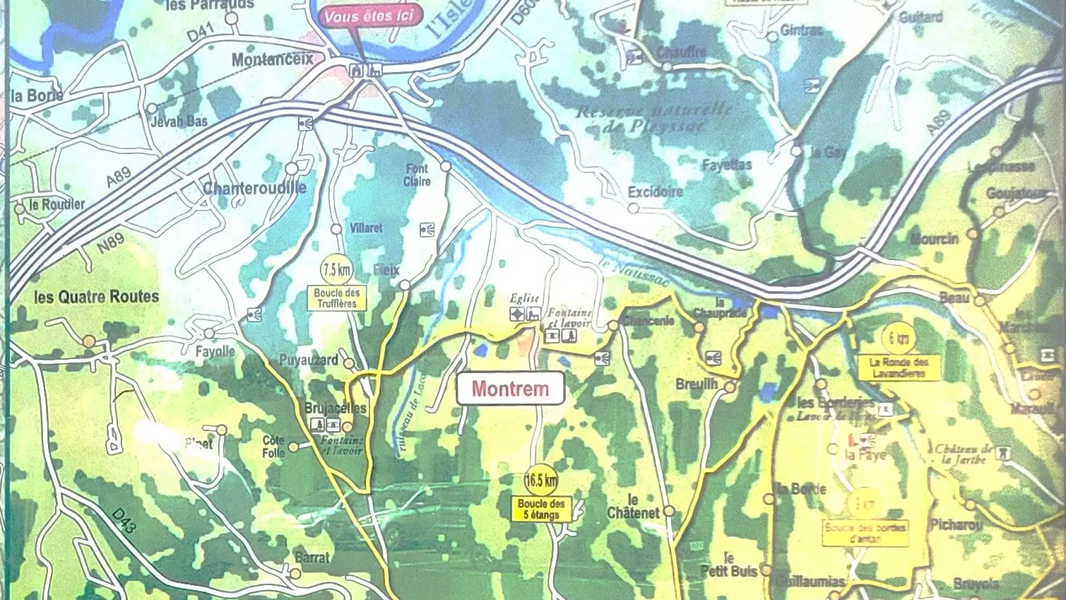 Montrem-5 étangs-Panneau d'appel