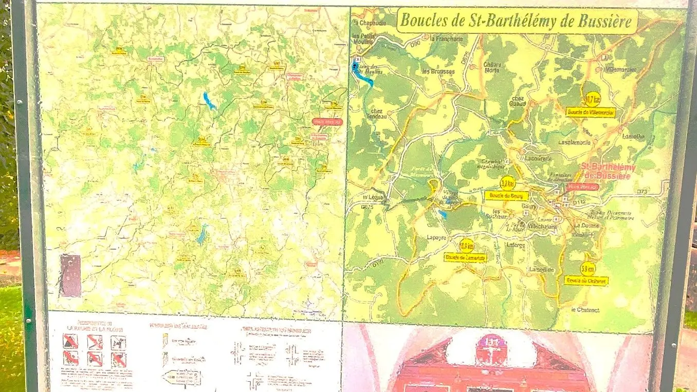 SAINT-BARTHELEMY-DE-BUSSIERE-Boucle du Chatenet-Panneau d'appel