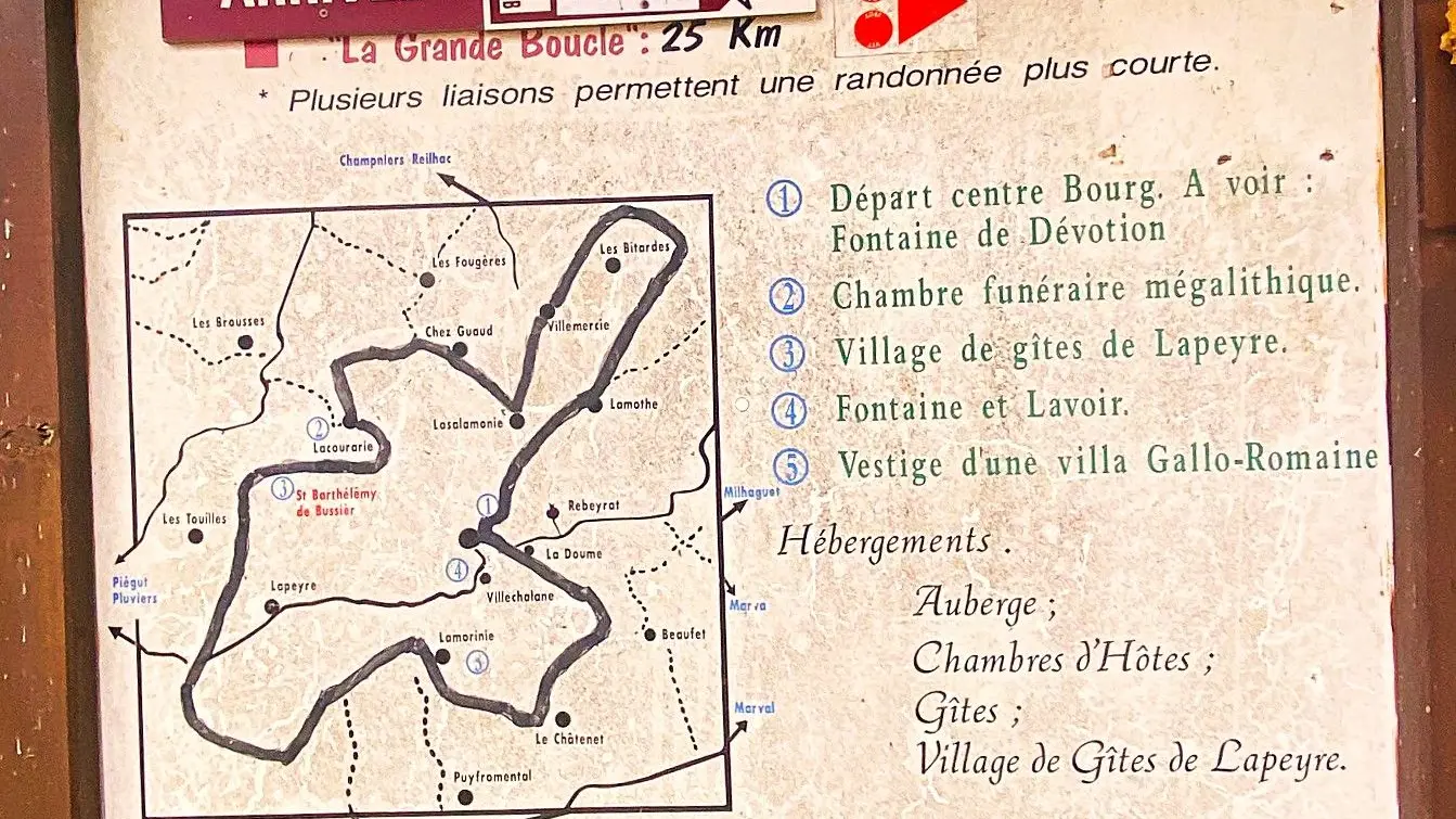 SAINT-BARTHELEMY-DE-BUSSIERE-Boucle du Chatenet-Panneau info