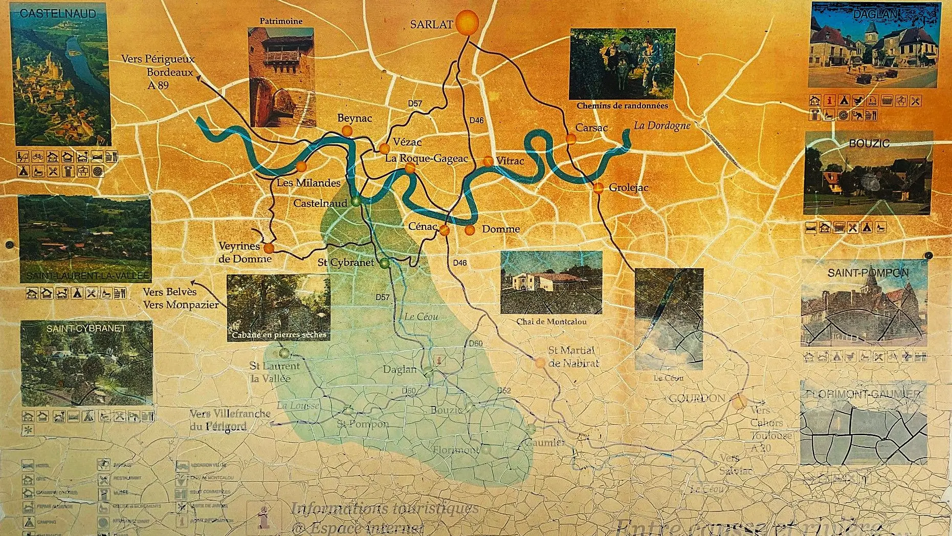 SAINT-LAURENT-LA-VALLEE-Boucle Les Tours Anglaises-Panneau d'info