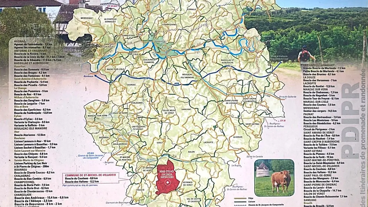 SAINT MICHEL DE VILLADEIX-Boucle du Caudeau-Panneau d'appel 2