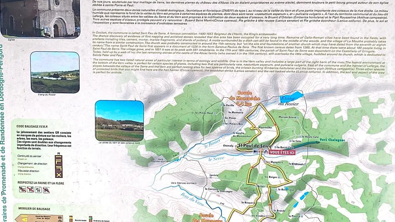 SAINT-PAUL-DE-SERRE-Boucle de Moncouche-Panneau d'appel
