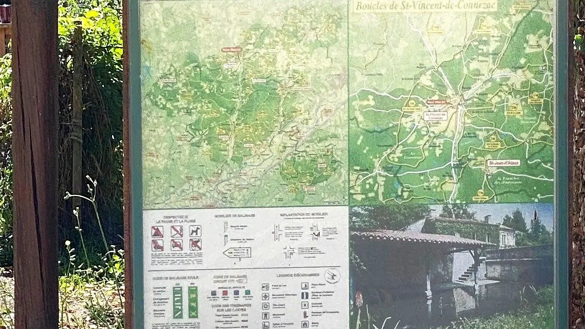 SAINT VINCENT DE CONNEZAC-Boucle de Pradelou-Chat-Panneau d'appel