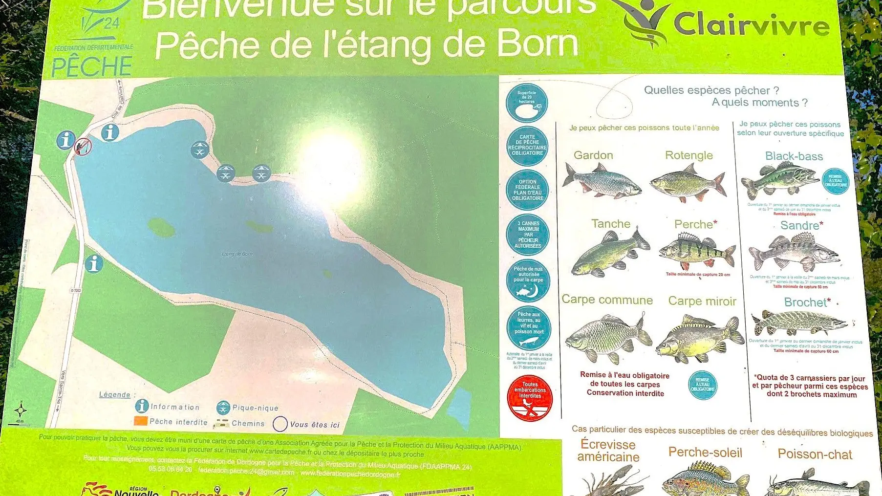 SALAGNAC-Etang de Born-info pêche