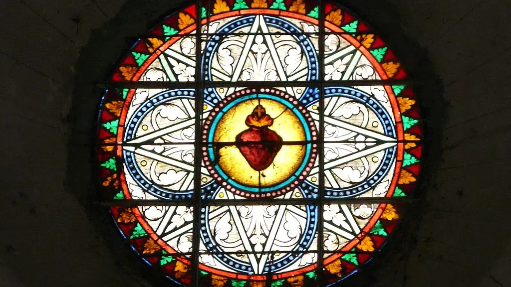 Saint-Laurent-des-Hommes_église_vitrail_Sacré_coeur