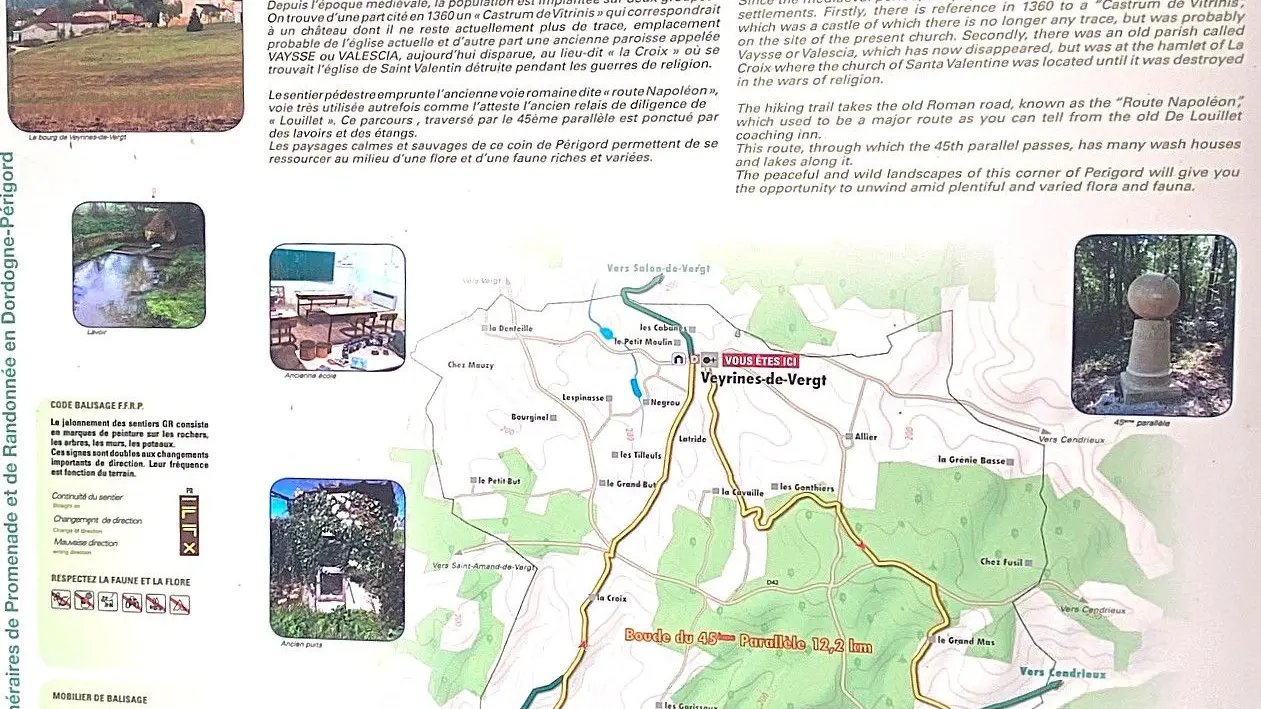 VEYRINES-DE-VERGT-Boucle du 45ème parallèle-Panneau d'appel