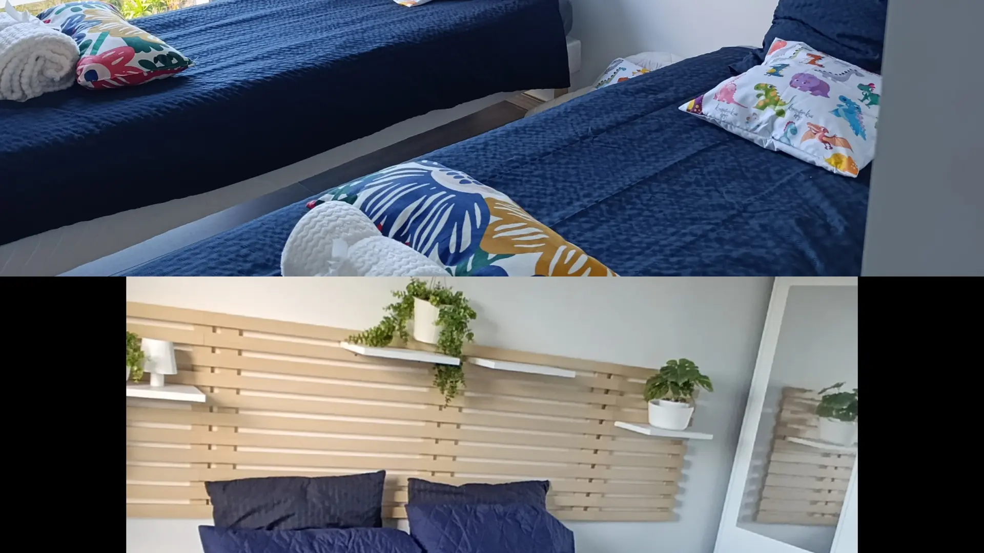 3e Chambre étage (soit 2 lits séparés, soit un lit de 160 avec adaptateur pour éviter la séparation du milieu)