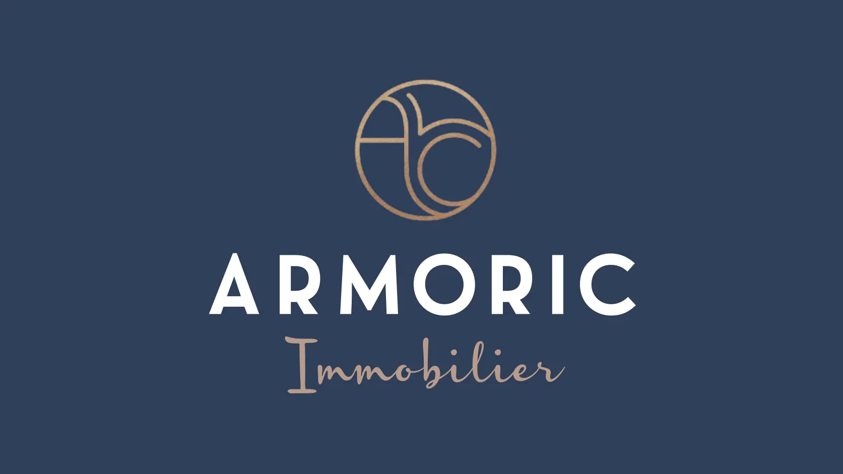 Armoric Immobilier Logo fond bleu