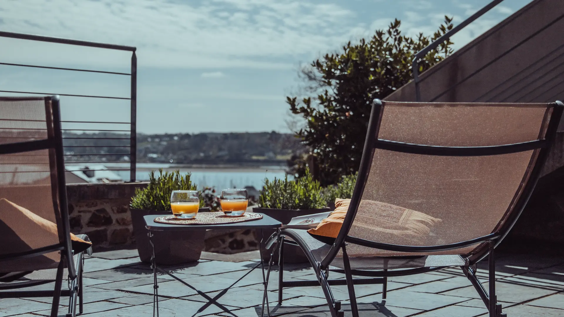 Chambre Baie Roz terrasse vue mer