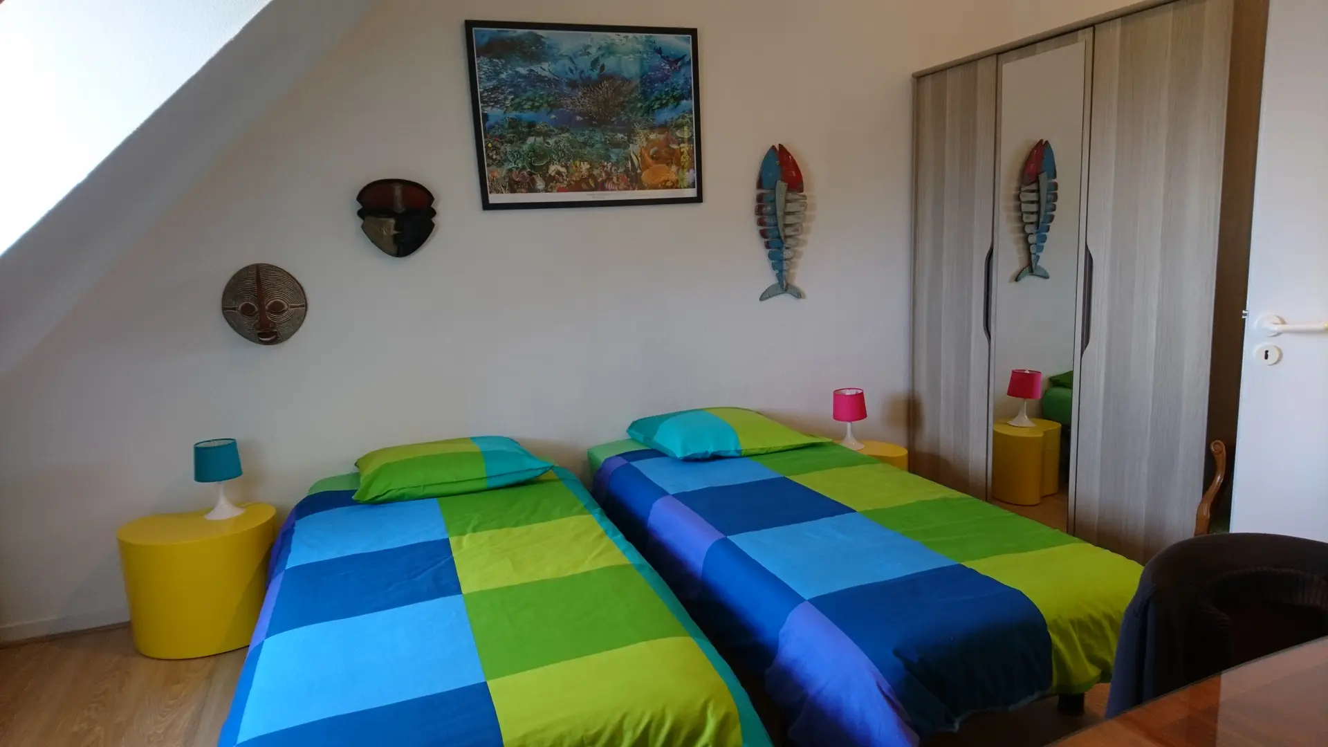 Chambre, 2 lits simples