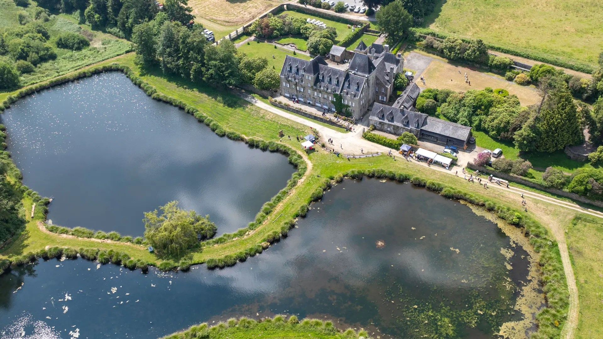 Vue aérienne étangs