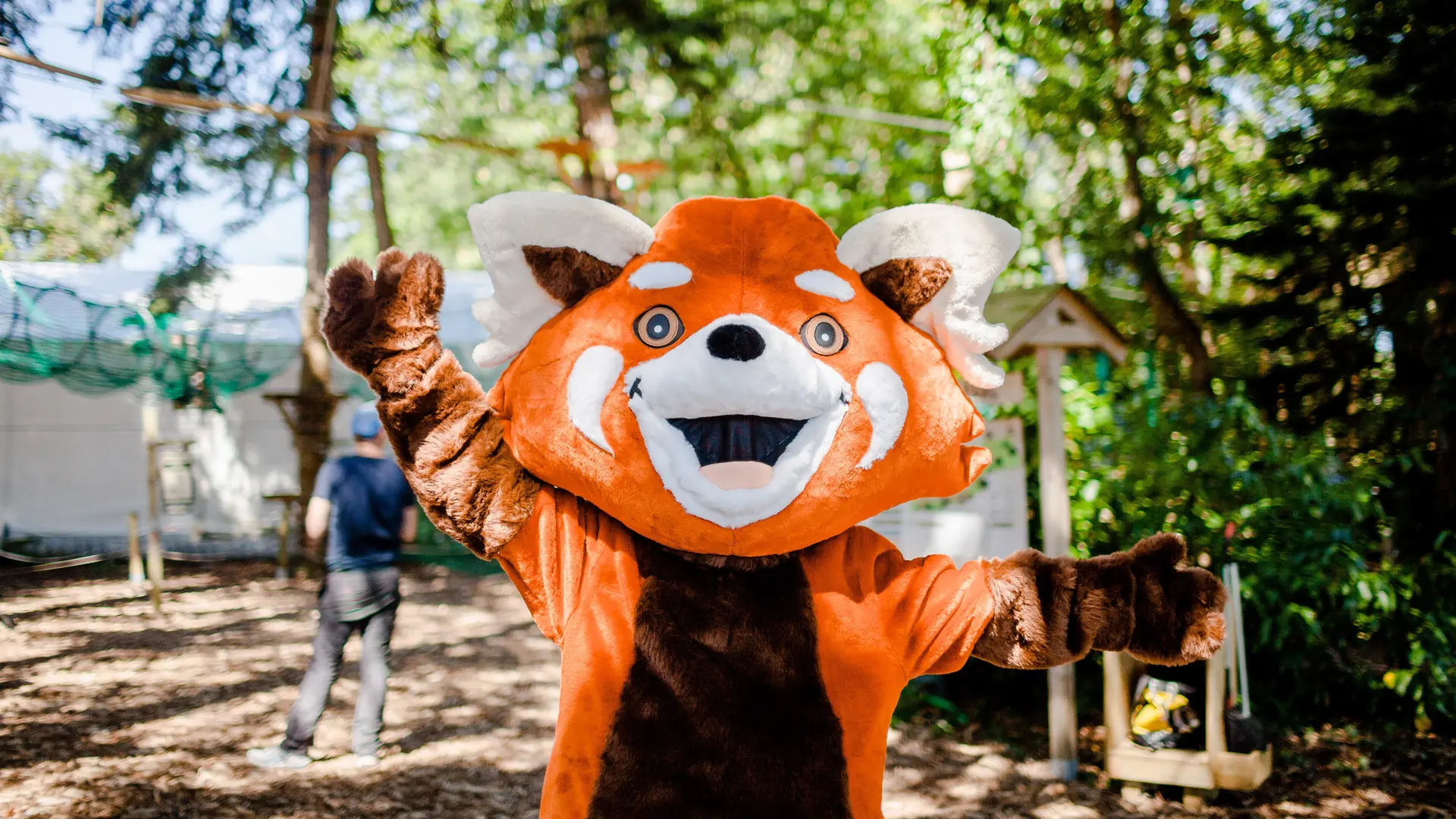 animation-mascotte-panda-roux-experia-park-benodet-finistere