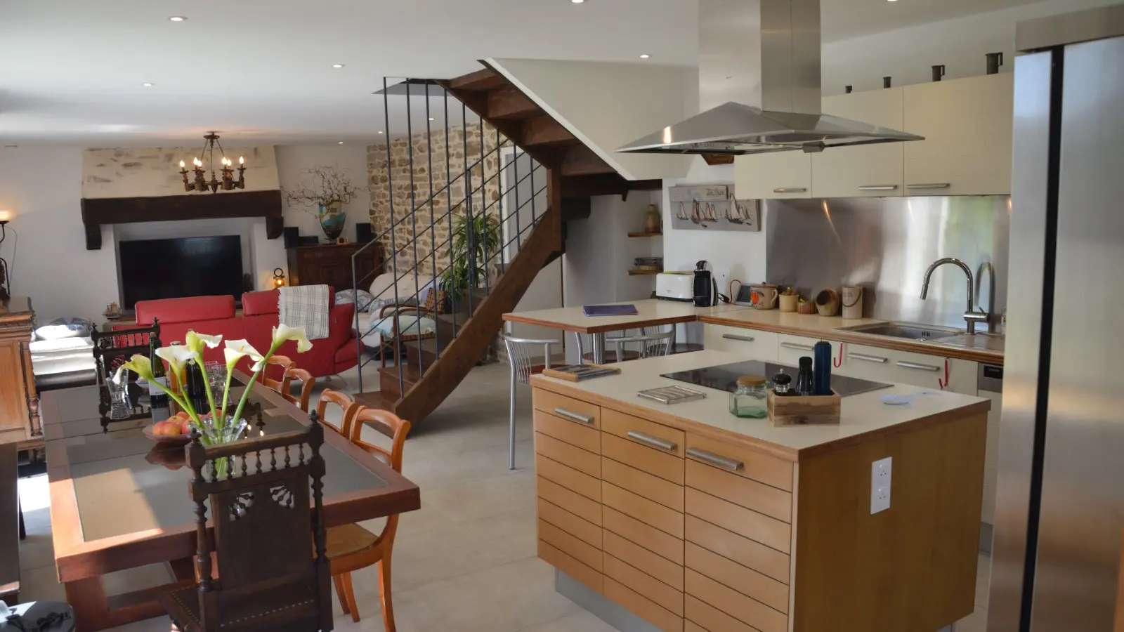 Cuisine, salle à manger, séjour