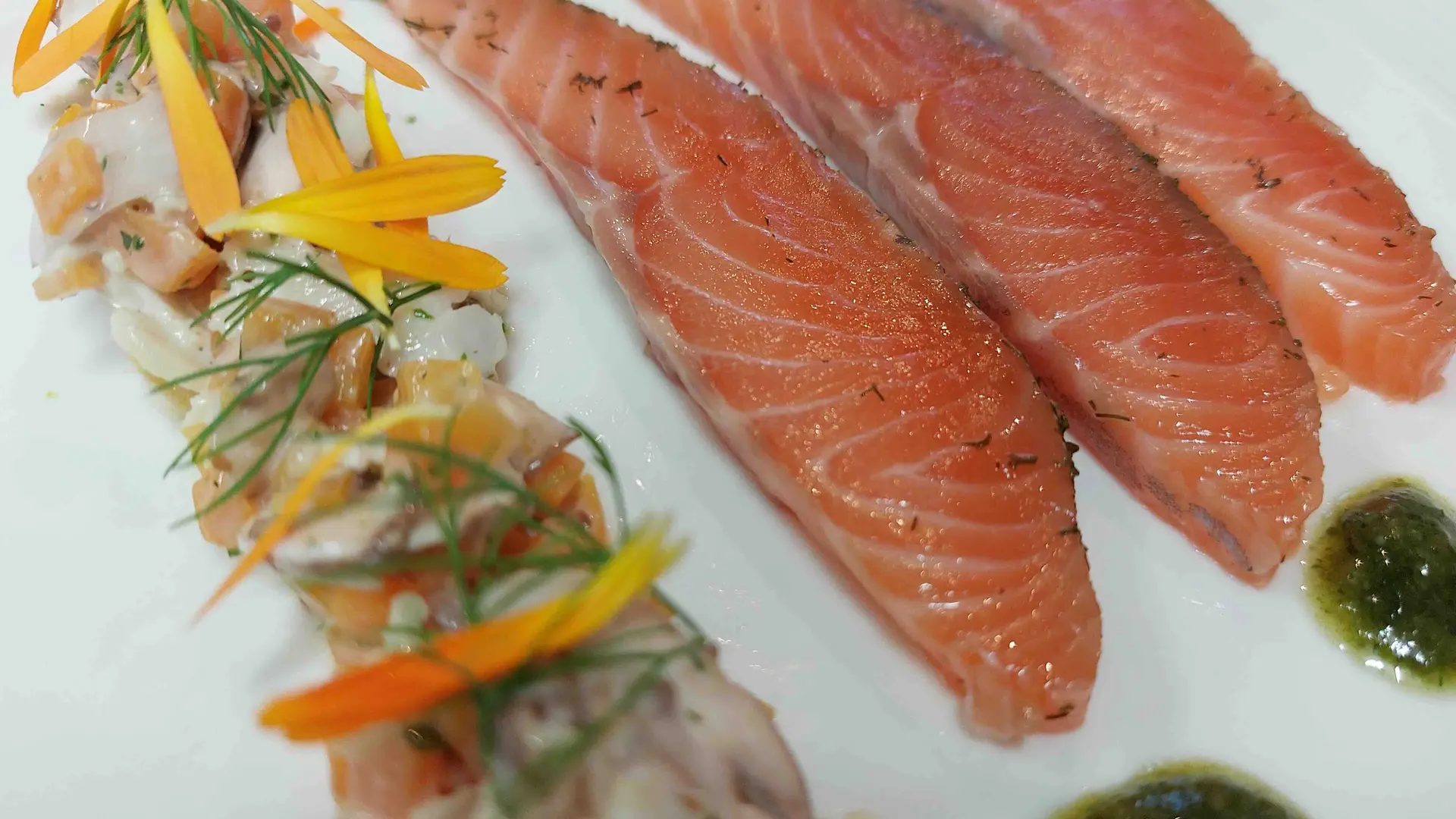 plat-saumon - La Table du Jardin des Simples Mont-Dol