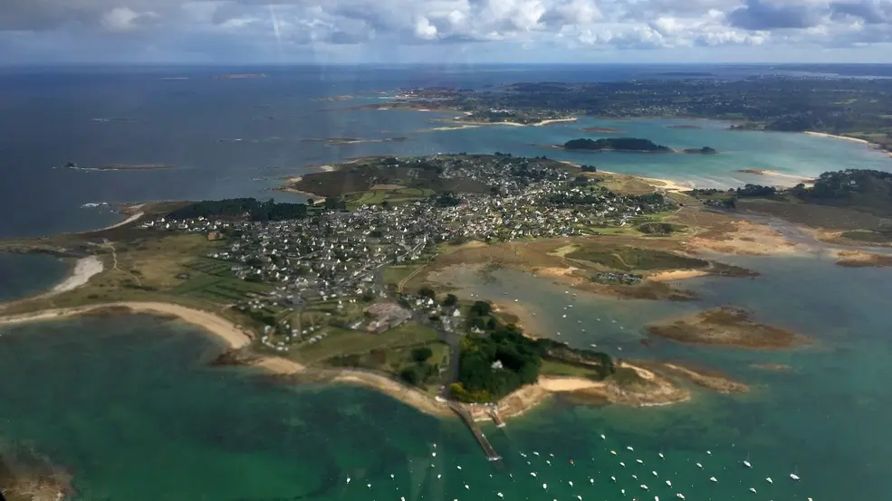 Pleumeur-Bodou Ile-Grande vue aerienne