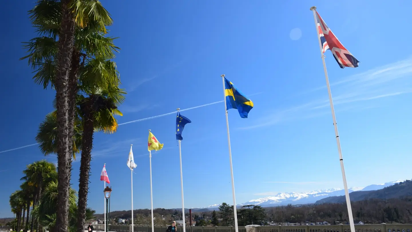 Boulevard des Pyrénées - Pau - Drapeaux