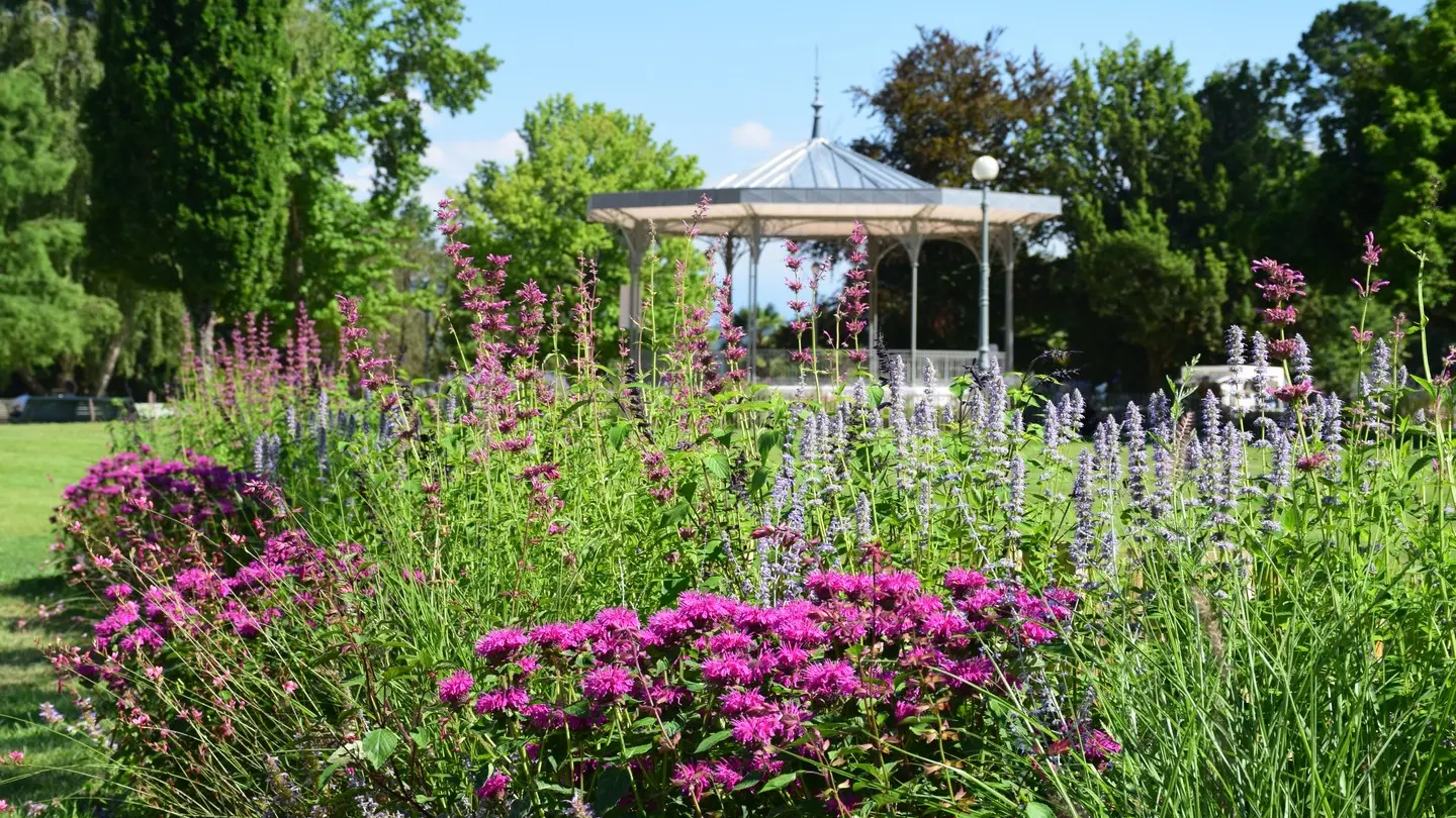 Parc Beaumont - Pau - Kiosque et fleurs