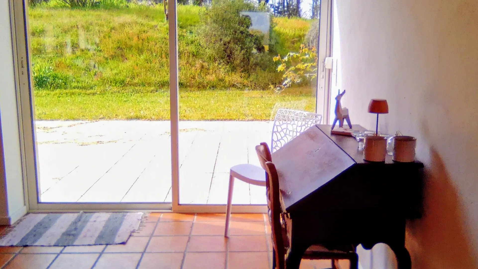 Vue sur Terrasse Gîte Le Pouy