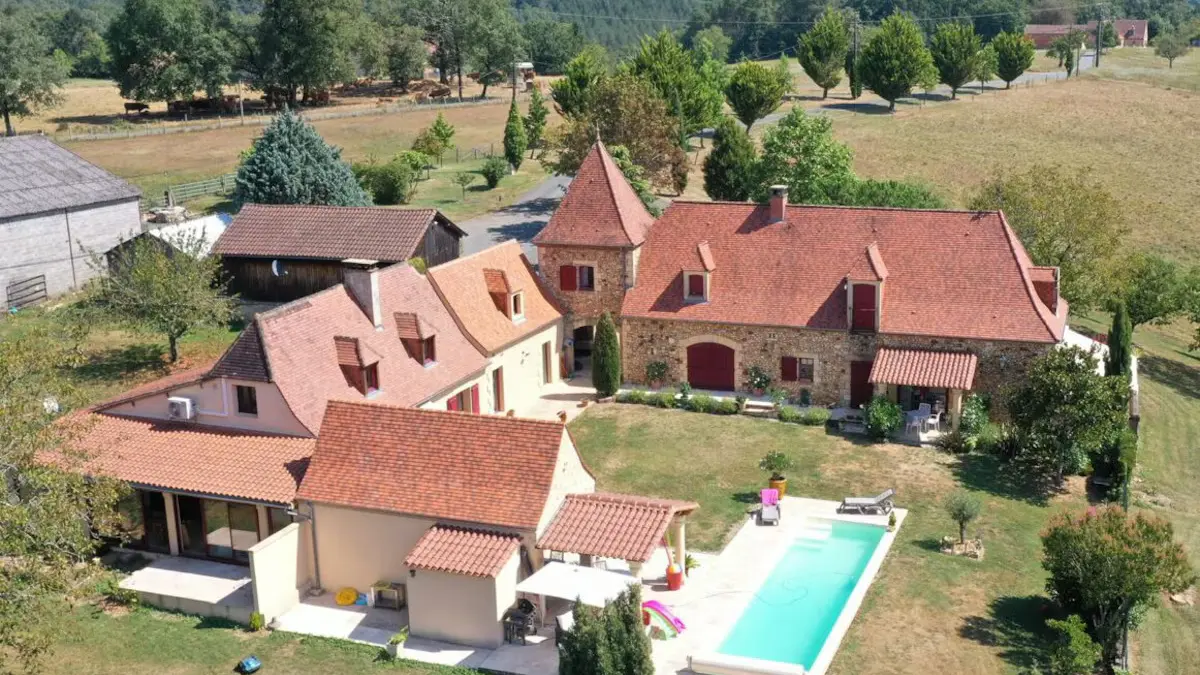 Saint Félix de Reilhac_Gîte du Pigeonnier_Vue aérienne_octobre 2024