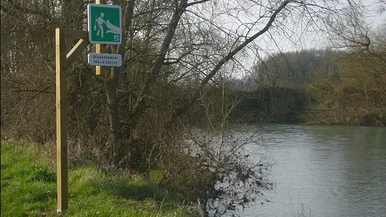 Sentier de l'Adour - Annonce débarquement Mugron