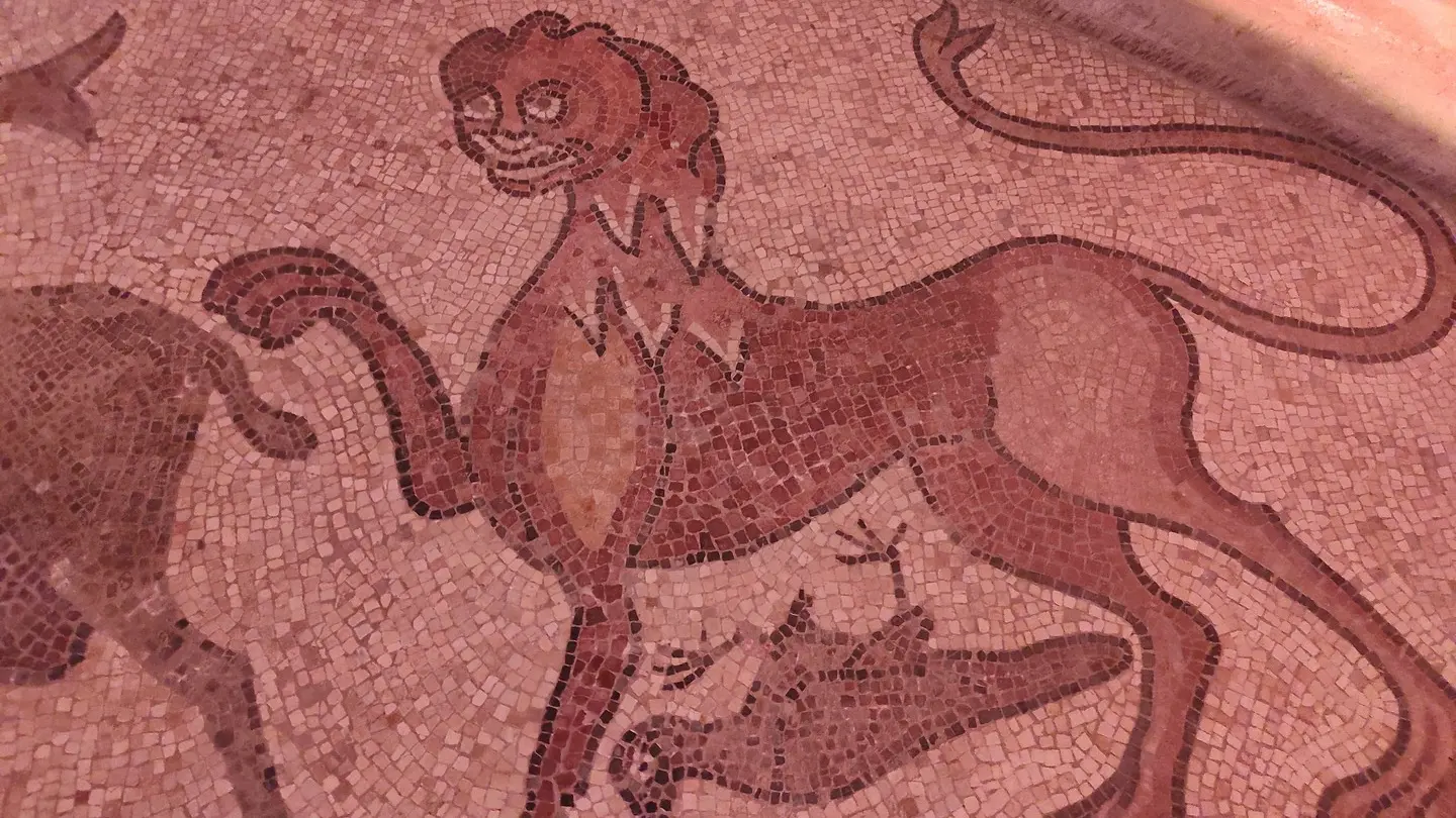 Mosaïque Cathédrale de Lescar - Lescar - détail lion