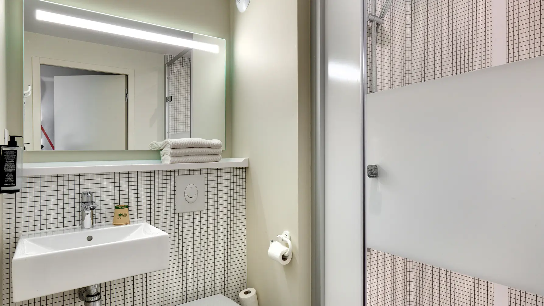 salle de bain avec douche