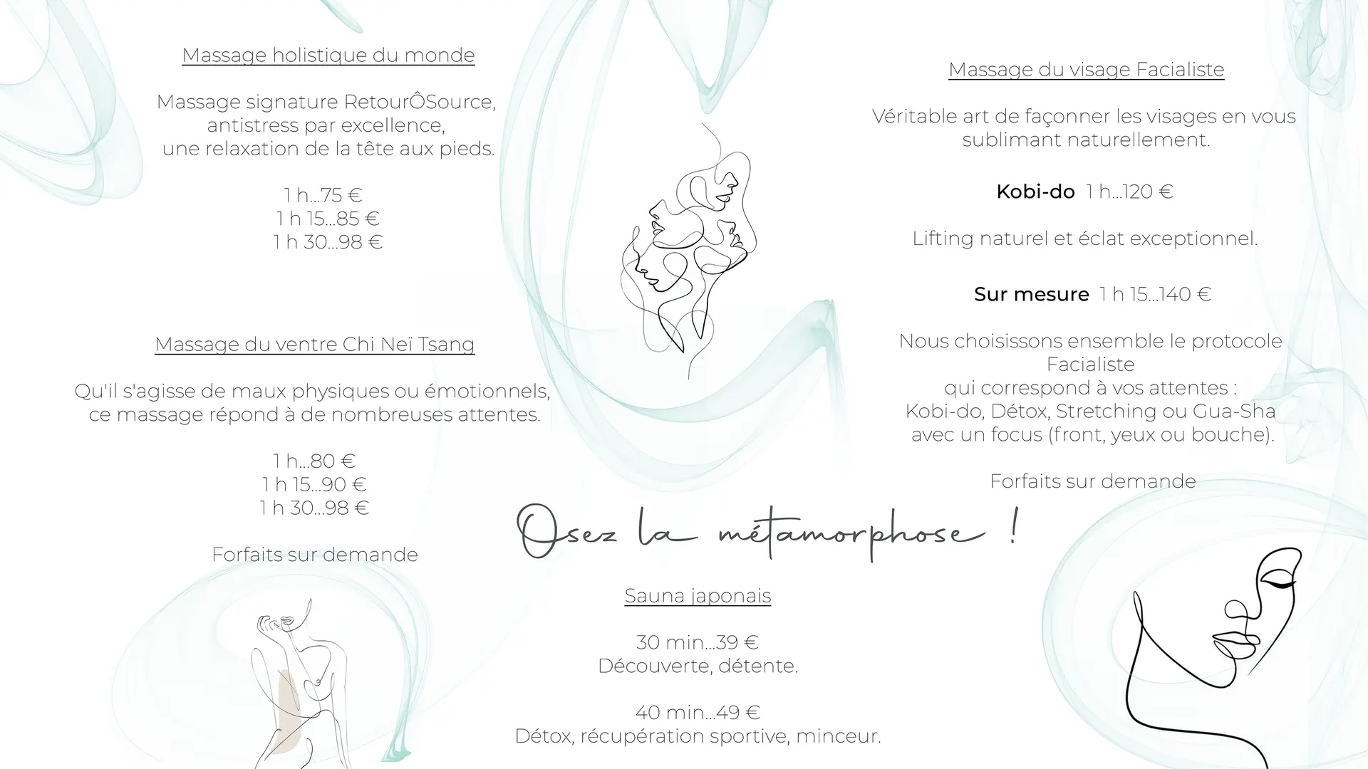 Carte des soins page 1