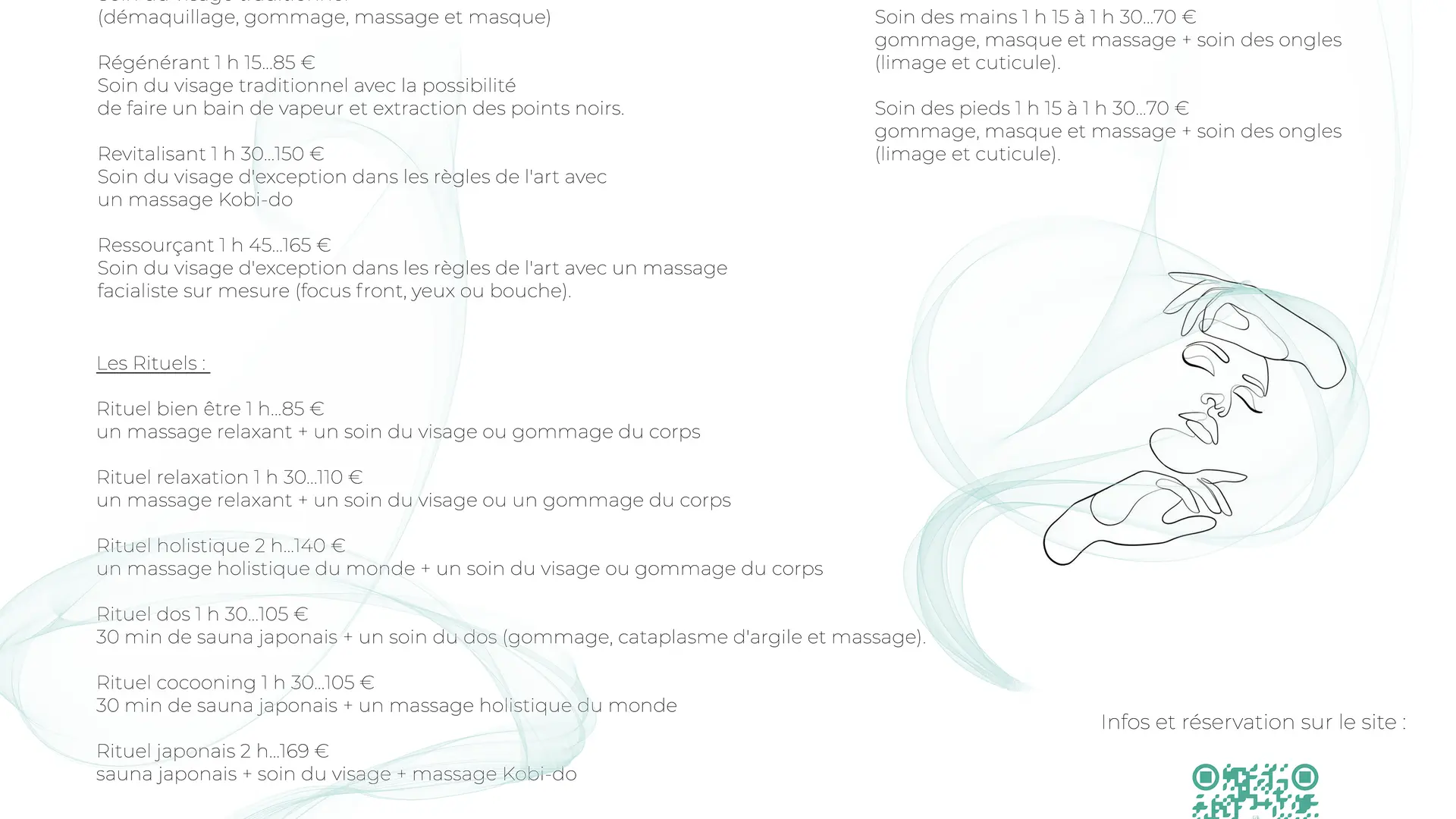 Carte des soins page 2