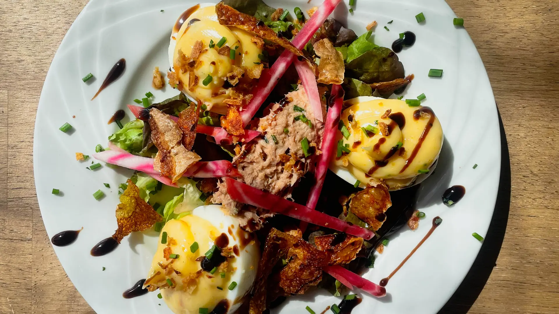 Oeuf mimosa et sa rillette de thon