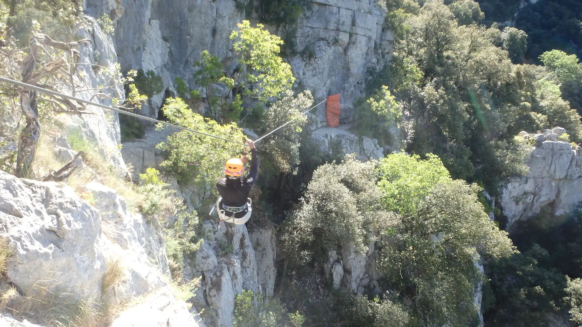 Tyrolienne en via-ferrata