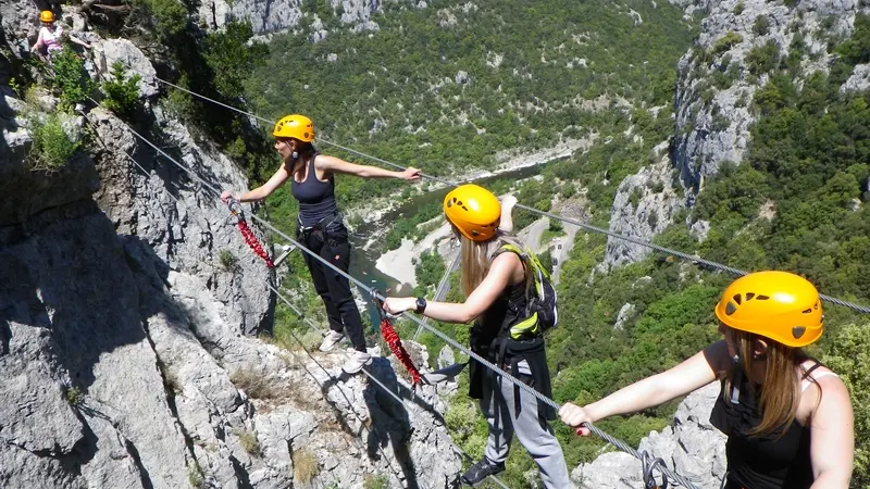 le pont de singes de la via ferrata des gorges de l'hérault