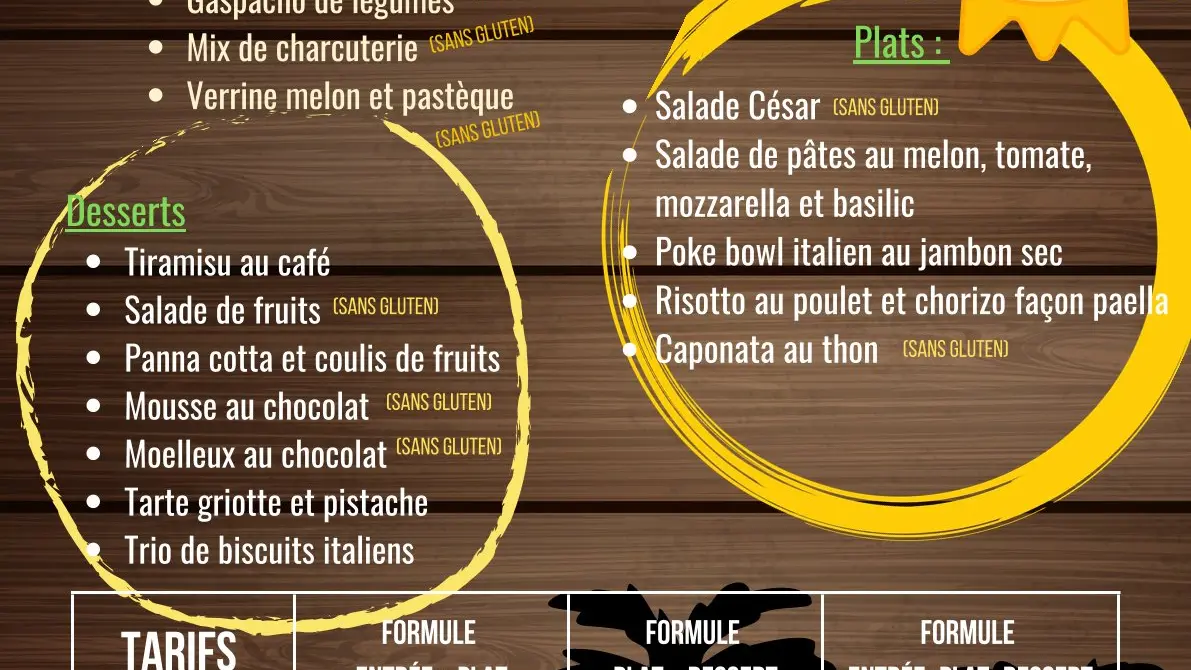 Carte panier repas juillet et août