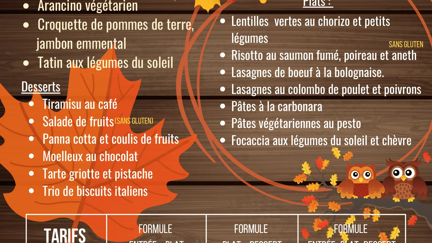 Carte panier repas Octobre