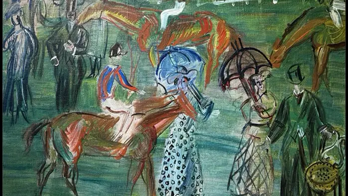 Galerie Besseiche.com - Raoul Dufy 1877-1953, La pelouse-1950, Huile sur toile - 46.5x55 cm