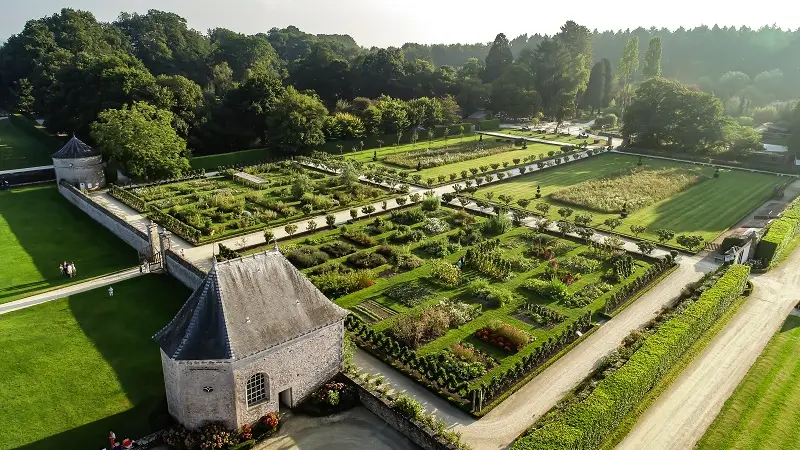 Vue aérienne jardins de la Bourbansais