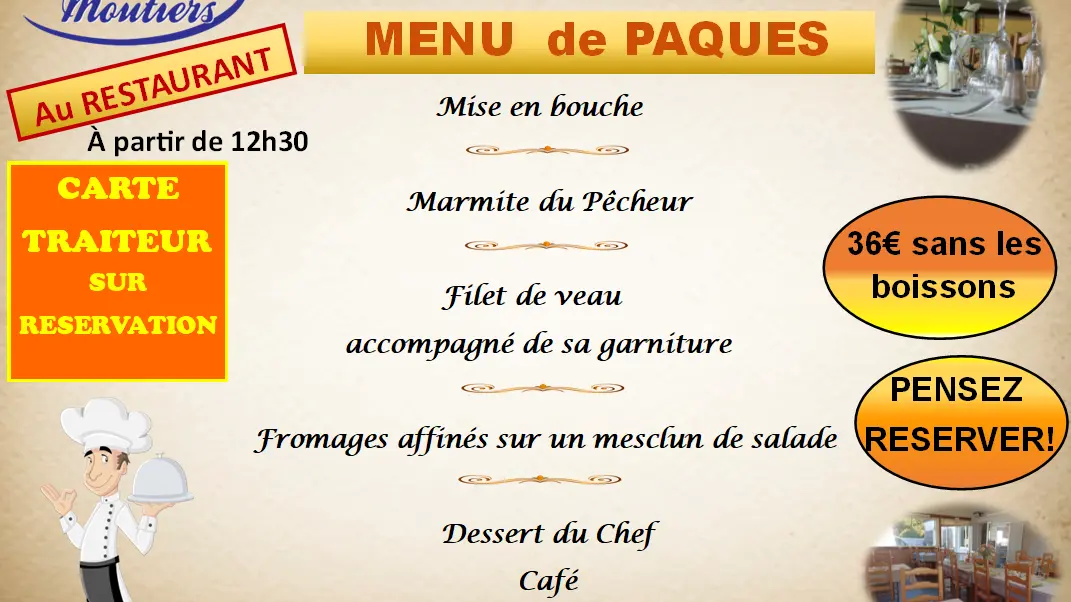 Menu de Pâques 2026