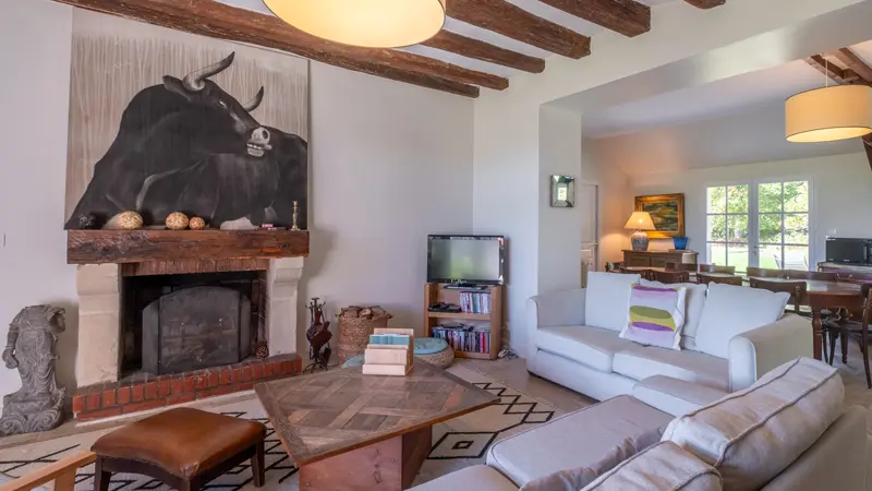 Salon, salle à manger, gîte du potager