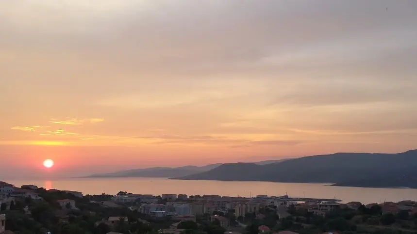 Coucher de soleil depuis la terrasse