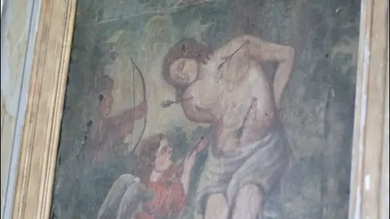 Eglise de Farges Tableau du XIXe Le Martyre de Saint Sébastien