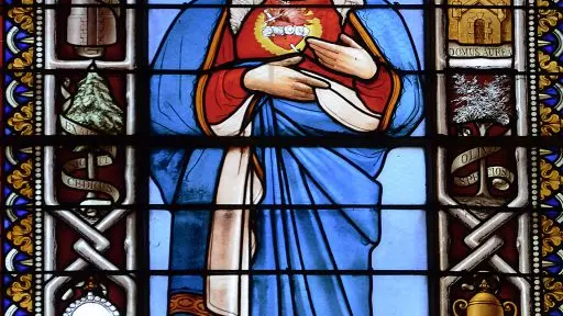 Allerey vitrail litanies à la Vierge