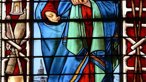 Allerey vitrail Sacré-Coeur et instruments de la Passion