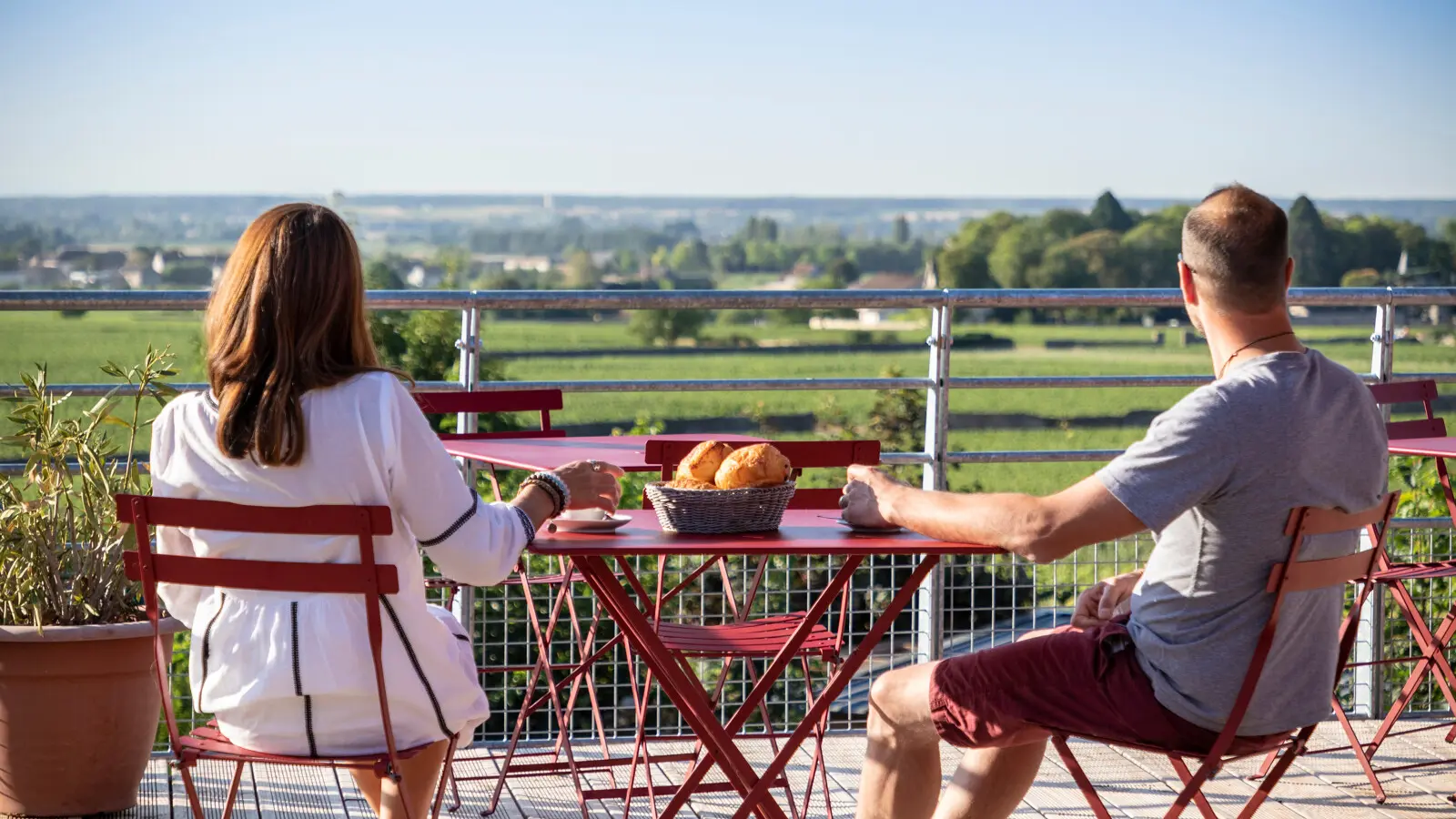 Terrasse du Café-Comptoir face aux vignes