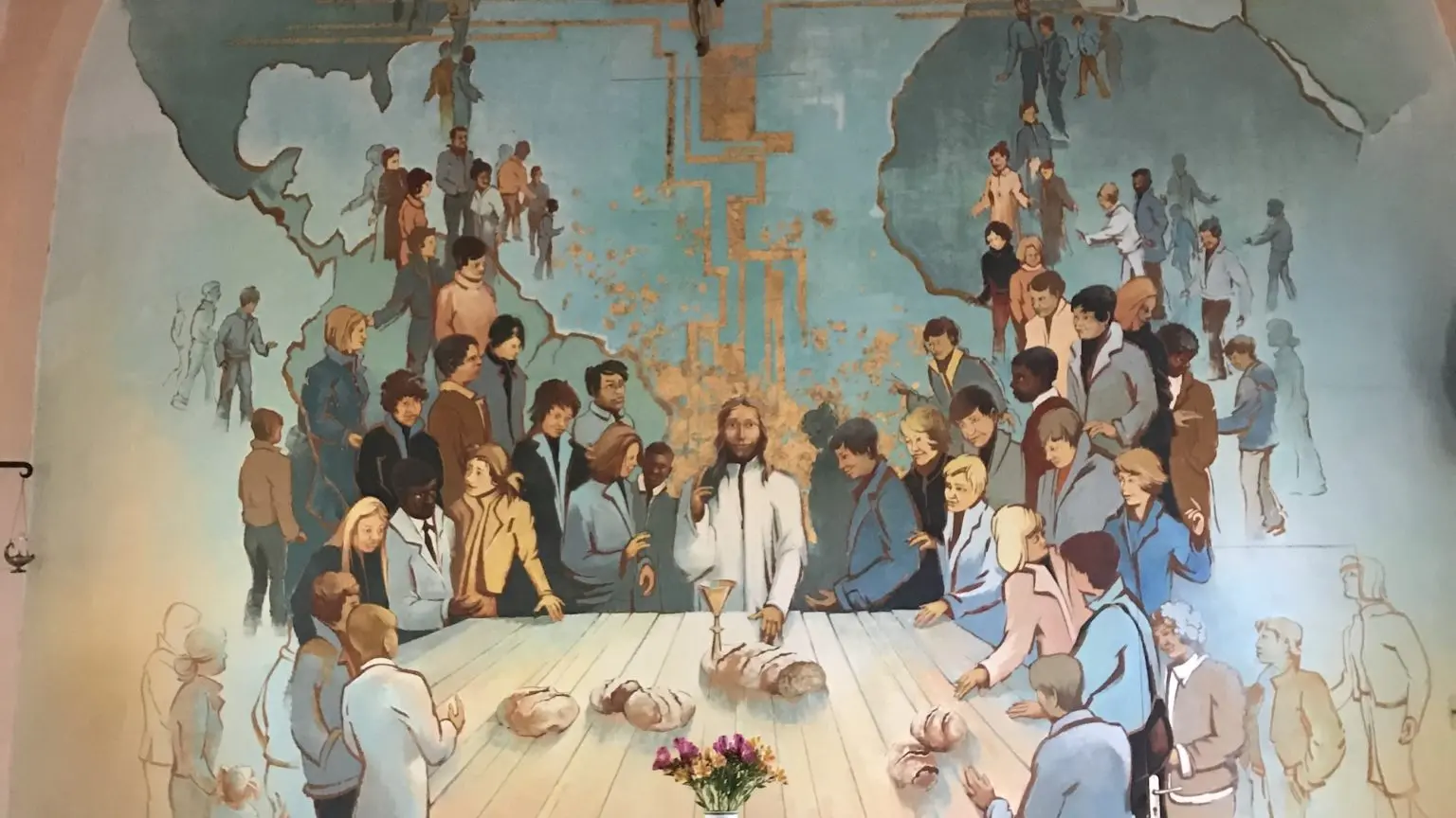 Peinture murale  de l'Eucharistie