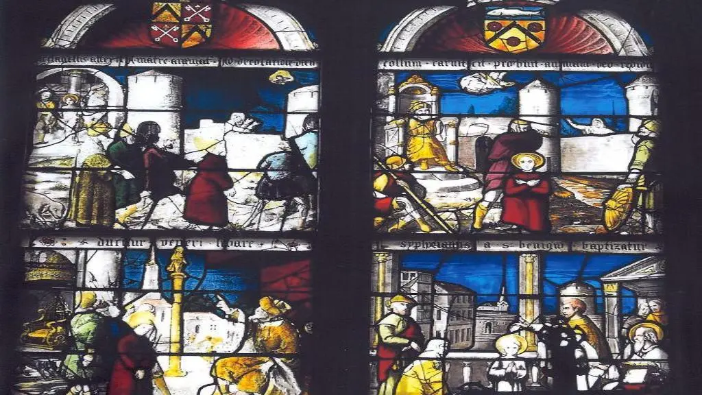 Eglise de Crissey vitrail de 1525 MH 1910 sur la vie de saint Symphorien