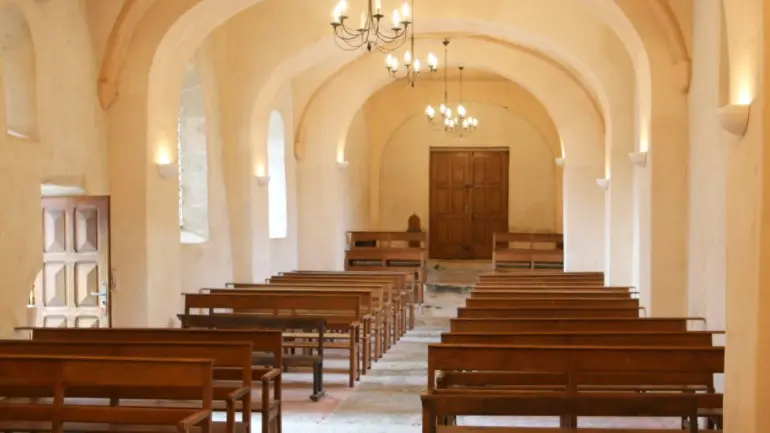 Nef en anse de panier de l'église de Chassey-le-Camp